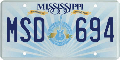 MS license plate MSD694