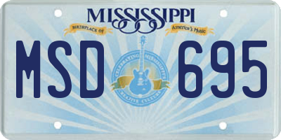 MS license plate MSD695