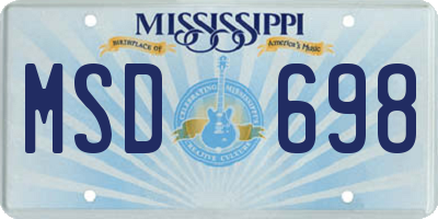 MS license plate MSD698