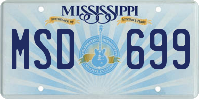 MS license plate MSD699