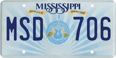 MS license plate MSD706