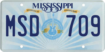 MS license plate MSD709