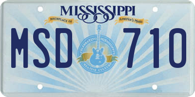 MS license plate MSD710