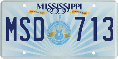 MS license plate MSD713
