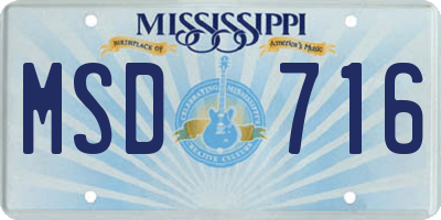 MS license plate MSD716
