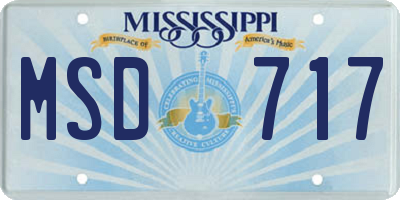 MS license plate MSD717