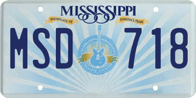 MS license plate MSD718