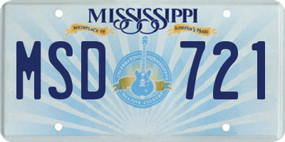 MS license plate MSD721