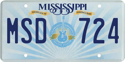 MS license plate MSD724