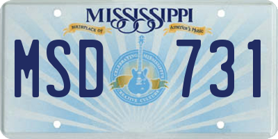 MS license plate MSD731