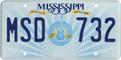 MS license plate MSD732