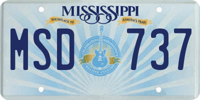 MS license plate MSD737