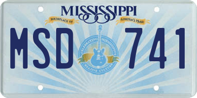 MS license plate MSD741