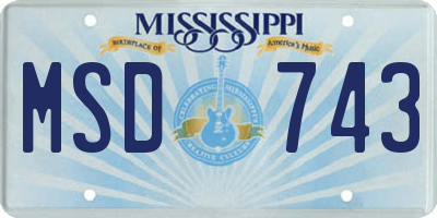MS license plate MSD743