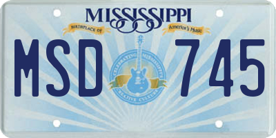 MS license plate MSD745