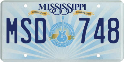 MS license plate MSD748