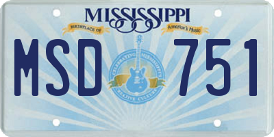 MS license plate MSD751