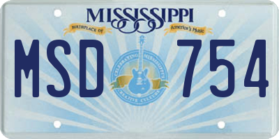 MS license plate MSD754