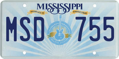 MS license plate MSD755