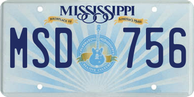 MS license plate MSD756