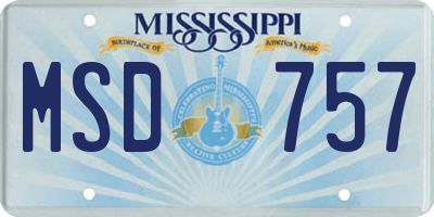 MS license plate MSD757
