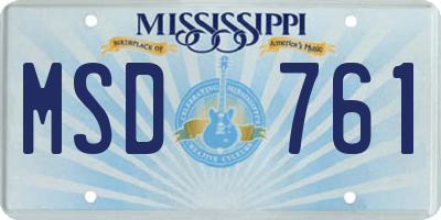 MS license plate MSD761