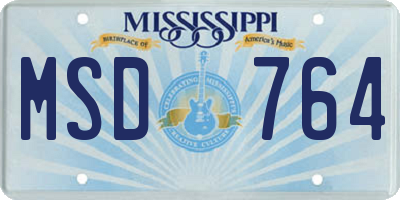 MS license plate MSD764