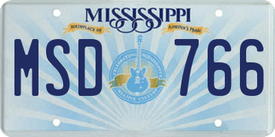 MS license plate MSD766