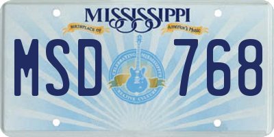 MS license plate MSD768