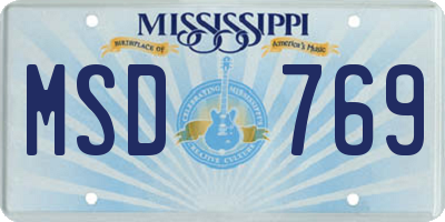 MS license plate MSD769
