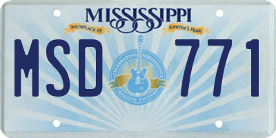 MS license plate MSD771