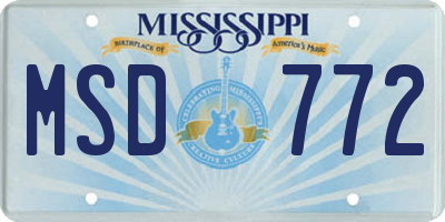 MS license plate MSD772