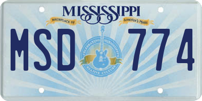 MS license plate MSD774