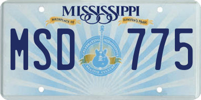 MS license plate MSD775