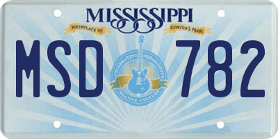 MS license plate MSD782