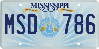 MS license plate MSD786