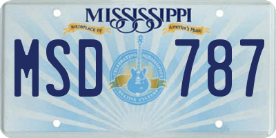 MS license plate MSD787