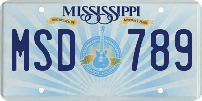 MS license plate MSD789
