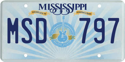 MS license plate MSD797