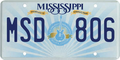 MS license plate MSD806