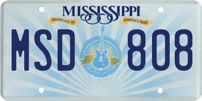 MS license plate MSD808