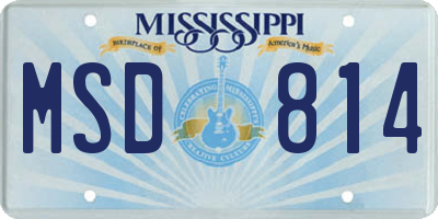 MS license plate MSD814