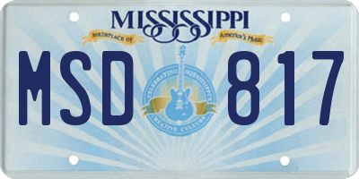 MS license plate MSD817