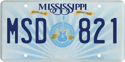 MS license plate MSD821