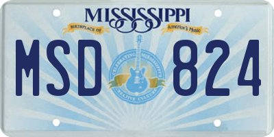 MS license plate MSD824