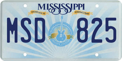 MS license plate MSD825
