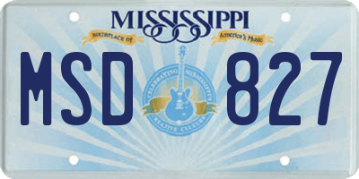 MS license plate MSD827