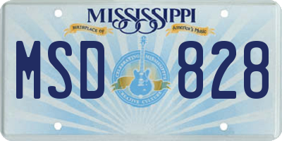 MS license plate MSD828