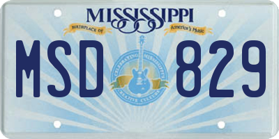 MS license plate MSD829