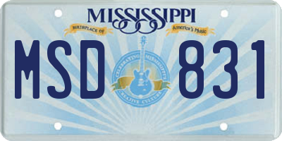 MS license plate MSD831